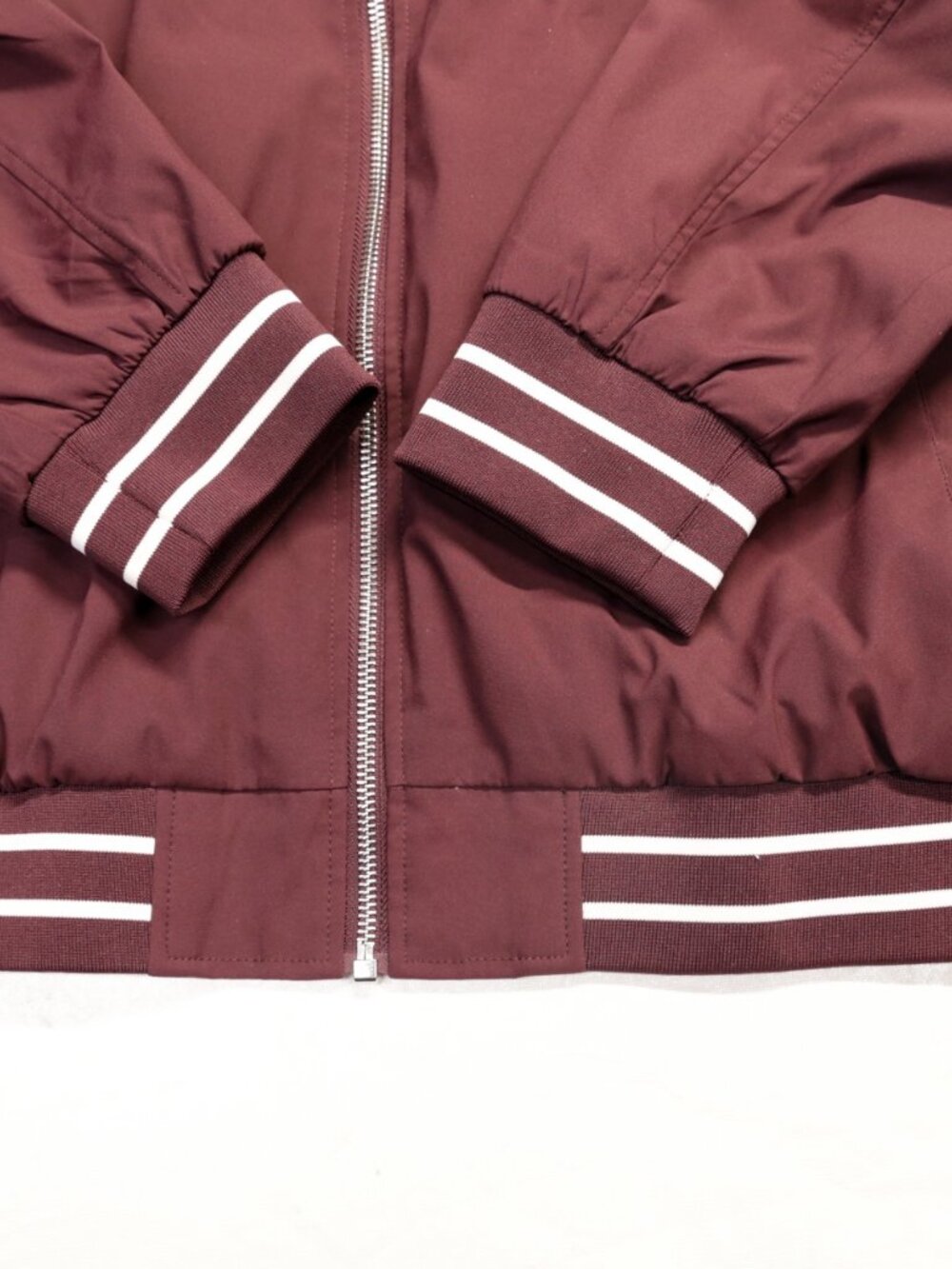 MAGCOMSEN Men’s Maroon Full Zip Bomber Jacket Size L–Lightweight Softshell Windb - Picture 5 of 13